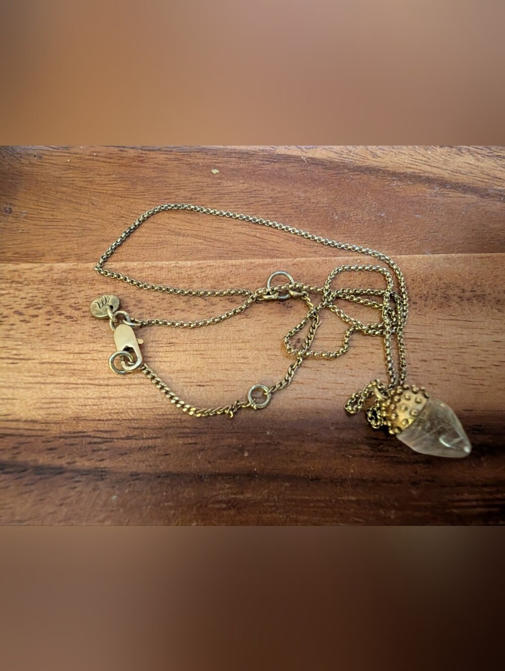 Madewell Crystal Acorn Necklace